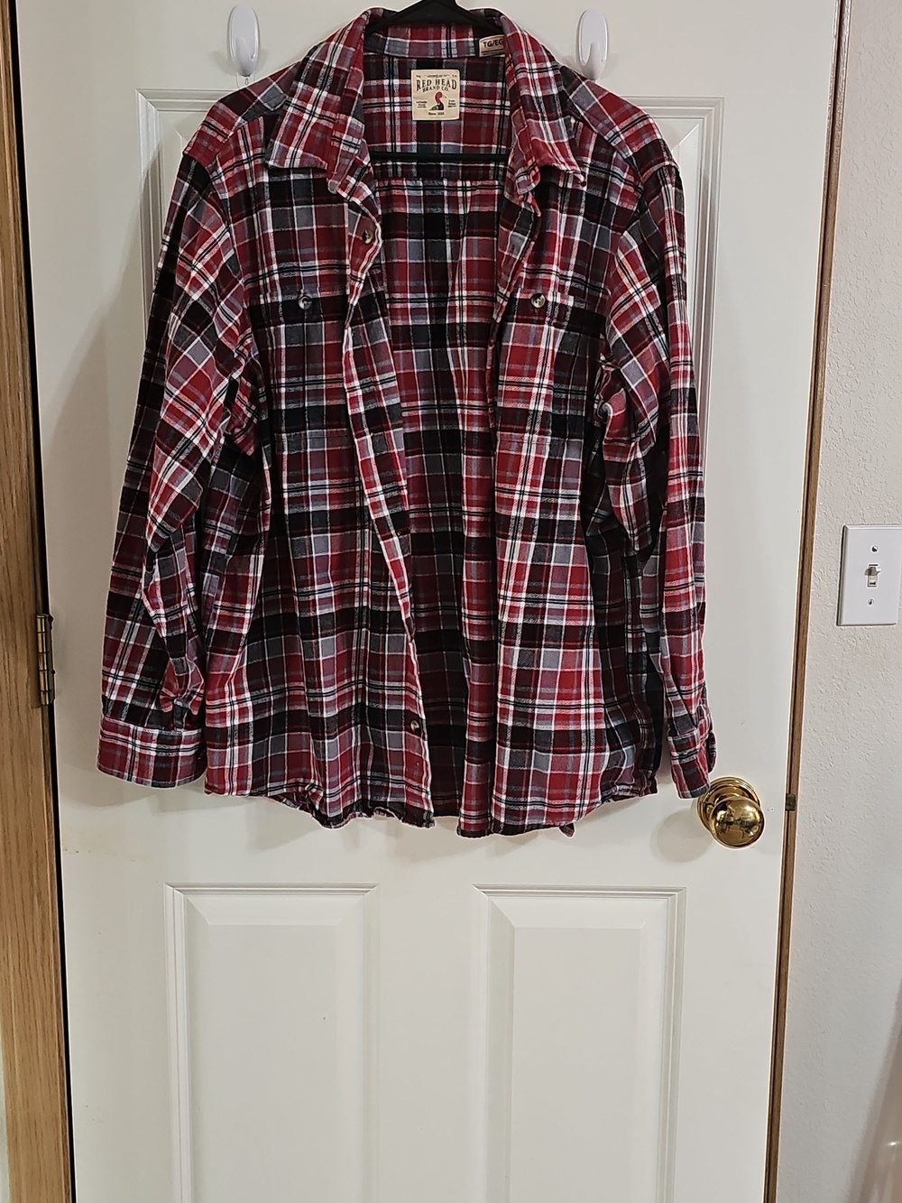 RedHead Womens Red‎ and Black Plaid Button-Down Shirt Size Xl EUC